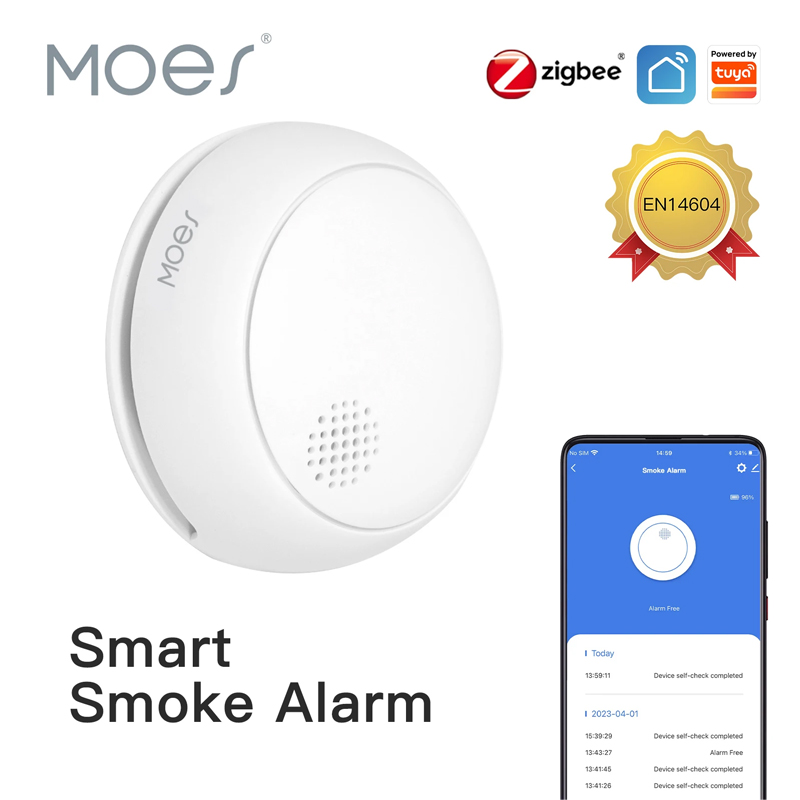 Zigbee Smoke Sensor Tuya - Беспроводной умный детектор дыма MOES ZigBee