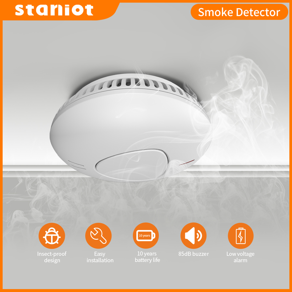 Smoke Alarm 10 Year Battery - 10-летний аккумуляторный детектор дыма, пожарная сигнализация,