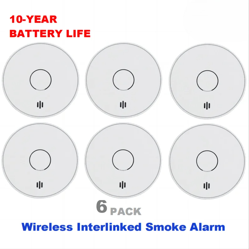 Smoke Alarm 10 Year Battery - Беспроводная взаимосвязанная дымовая сигнализация, 10-летняя батарея