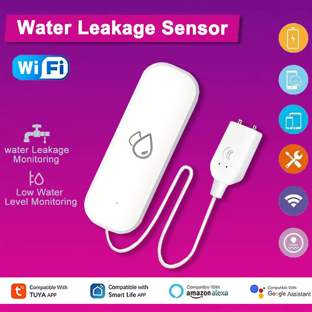 Water Leak Detector Wifi Alarm - Датчик утечки воды Tuya WiFi, умный