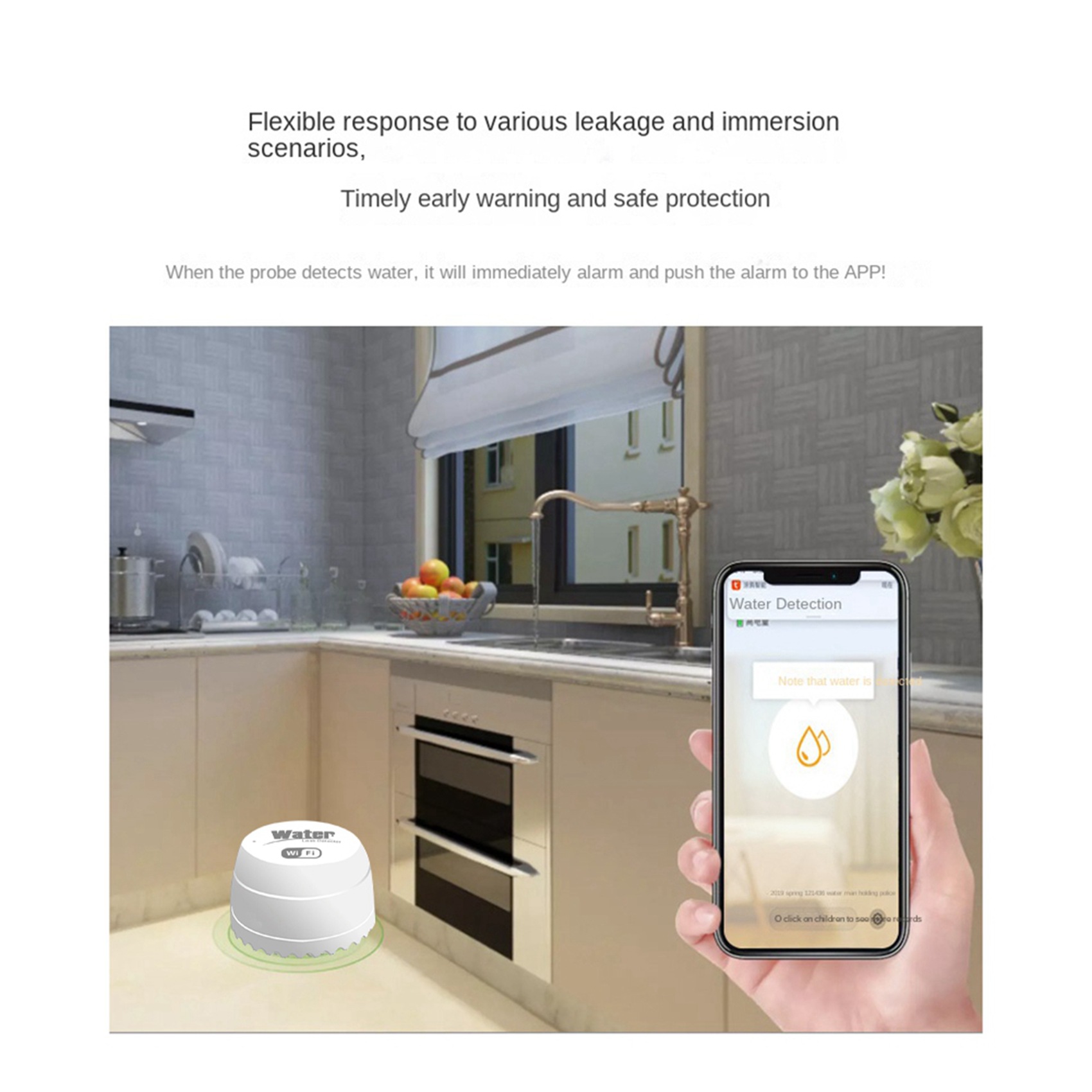 Water Leak Detector Wifi Alarm - ABKW-3X Wi-Fi умный датчик протечки воды,