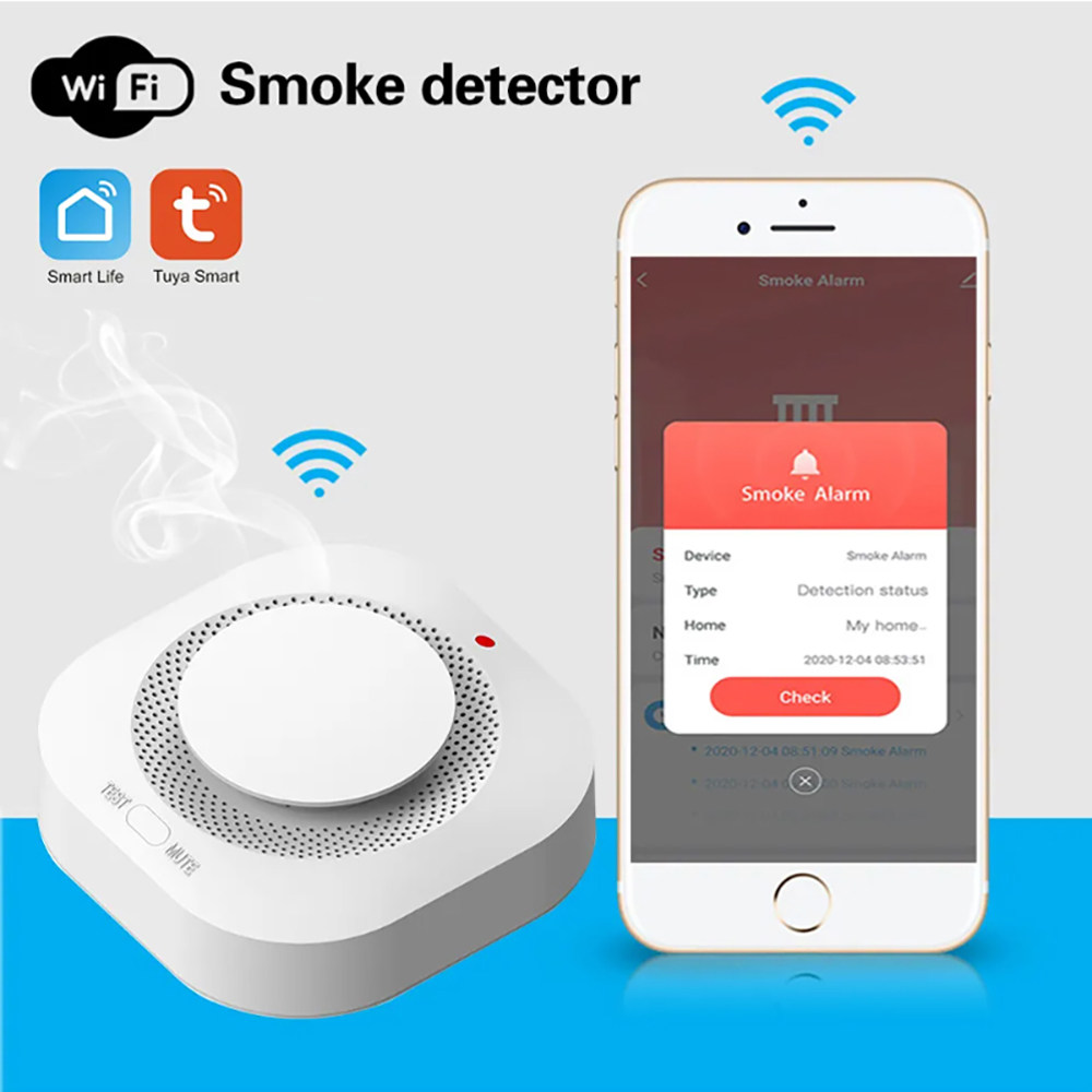 Smart Smoke Detector Wifi - Умный датчик дыма Tuya ZigBee WiFi,