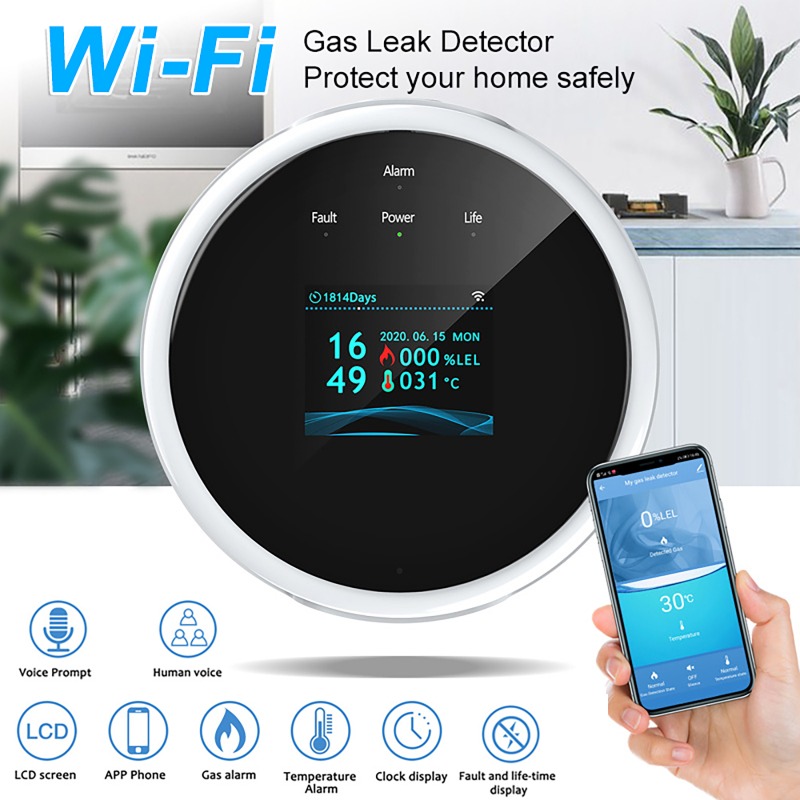Smart Gas Leak Detector Lpg - Tuya WiFi GAS LPG датчик утечки