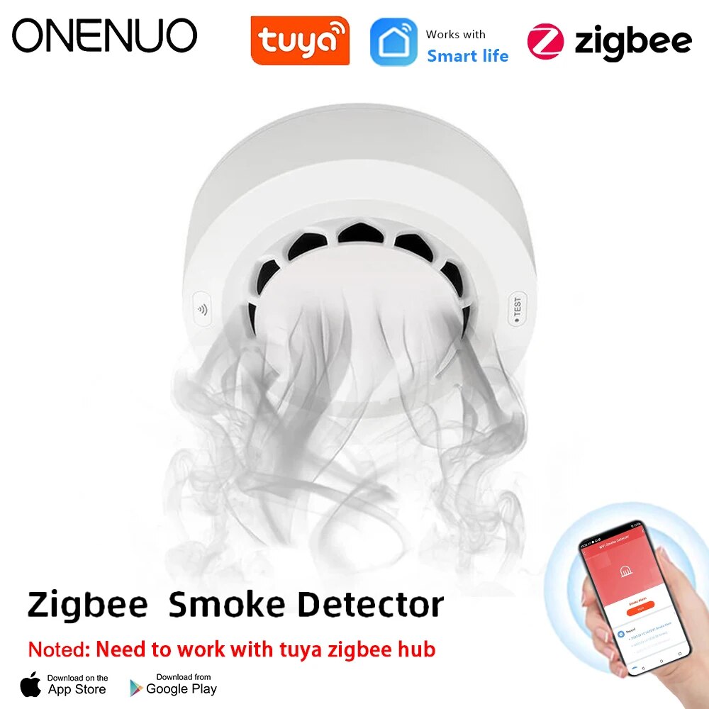 Zigbee Smoke Sensor Tuya - ONENUO Tuya Zigbee датчик дыма детектор
