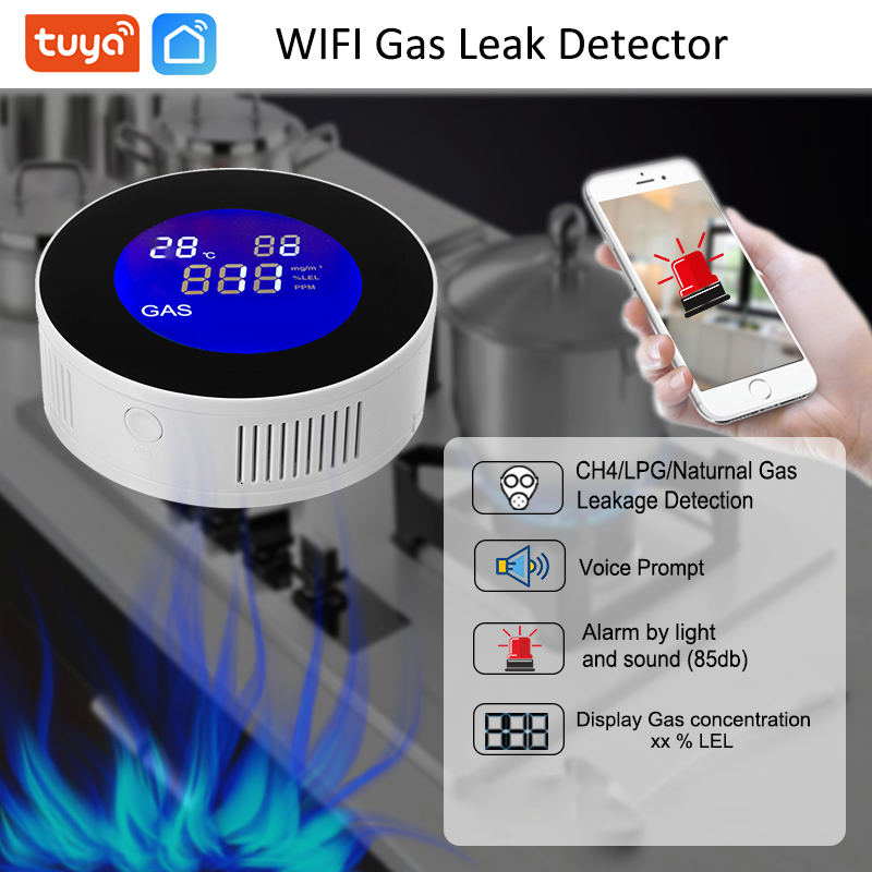 Smart Gas Leak Detector Lpg - WIFI Tuya Детектор утечки природного сжиженного