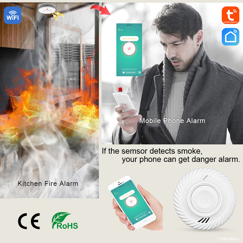 Функция Wi-Fi детектор дыма Tu – обзор и цена Smart Smoke Detector Wifi