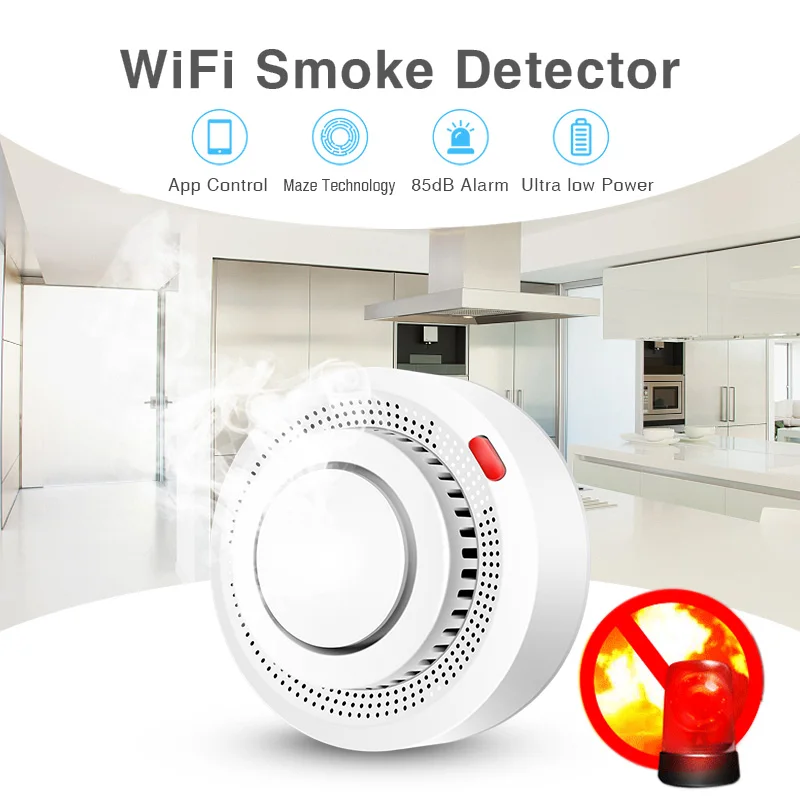 Умный датчик дыма Tuya Smart W – обзор и цена Smart Smoke Detector Wifi