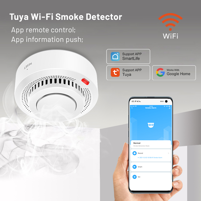 Умный датчик дыма Tuya Smart W – обзор и цена Smart Smoke Detector Wifi