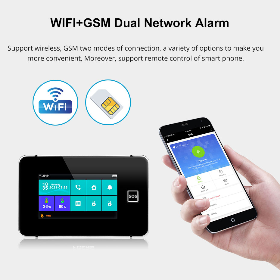 KERUI G60B WIFI GSM сигнализац – обзор и цена Smart Smoke Detector Wifi
