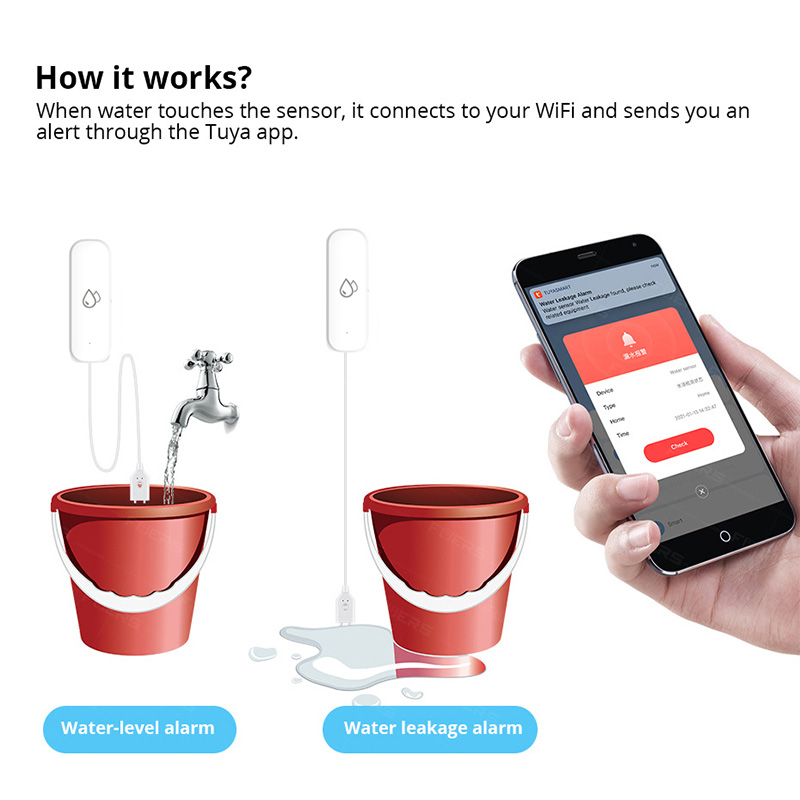 Датчик утечки воды Tuya WiFi,  – обзор и цена Water Leak Detector Wifi Alarm