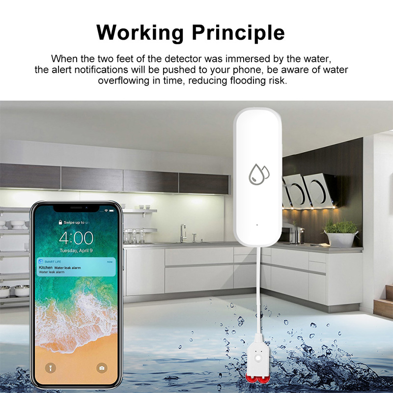 Датчик утечки воды Tuya WiFi,  – обзор и цена Water Leak Detector Wifi Alarm