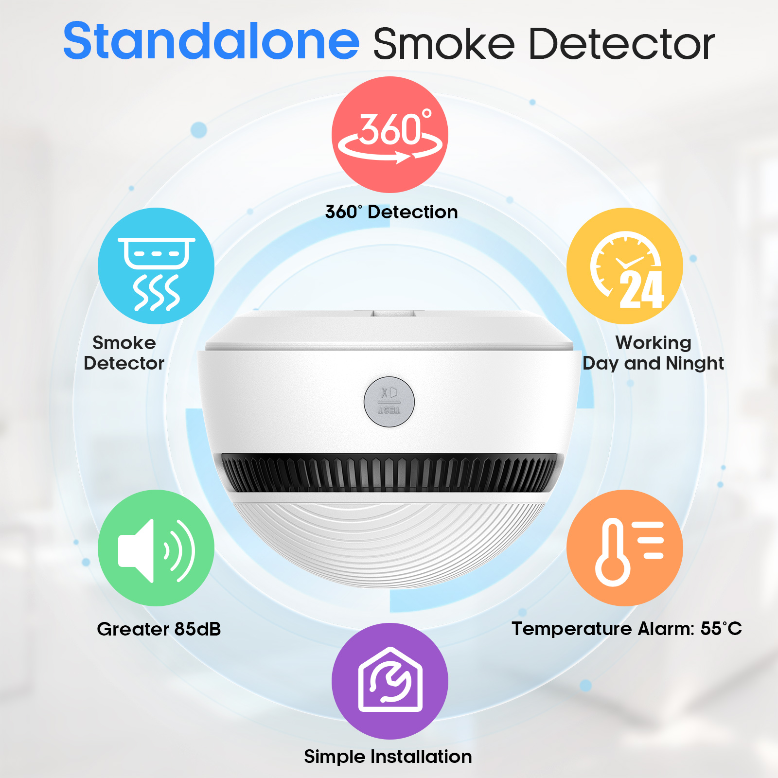 Автономный датчик дыма (компле – обзор и цена Smoke Alarm Escape Light