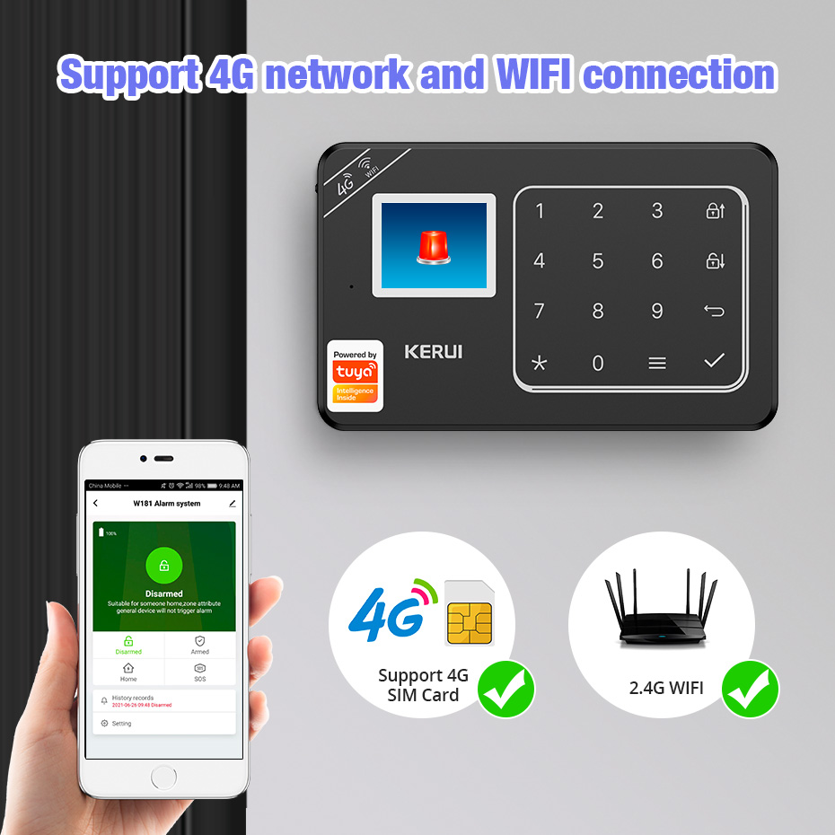 KERUI Новый внешний вид W184 Д – обзор и цена Smart Smoke Detector Wifi