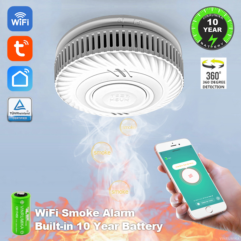 Умный детектор дыма Wi-Fi Tuya – обзор и цена Smoke Alarm 10 Year Battery