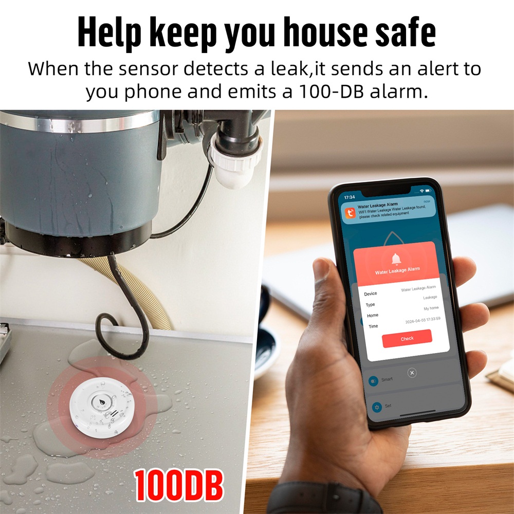 Датчик утечки воды Tuya с Wi-F – обзор и цена Water Leak Detector Wifi Alarm
